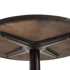 HOMCOM Mesa de bar rústica industrial de 41H, mesa de pub con tapa de madera de olmo y base de metal