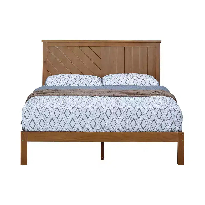 MUSEHOMEINC Base de cama de plataforma de madera maciza de 12 pulgadas con listones de madera, Queen