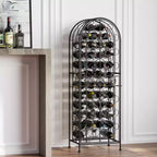 HOMCOM Botellero moderno de 45 botellas Organizador decorativo portátil de hierro forjado Botellero Cárcel