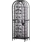 HOMCOM Botellero moderno de 45 botellas Organizador decorativo portátil de hierro forjado Botellero Cárcel