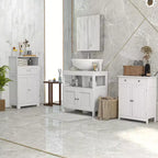 Mueble de baño con espejo kleankin, 61x66 cm, armario botiquín con marco de acero inoxidable, organizador de almacenamiento montado en la pared con puertas dobles, plata