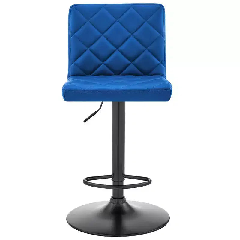 Taburete de bar ajustable Duval con cuero sintético y acabado metálico - Armen Living