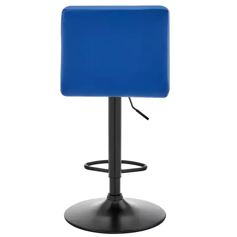 Taburete de bar ajustable Duval con cuero sintético y acabado metálico - Armen Living
