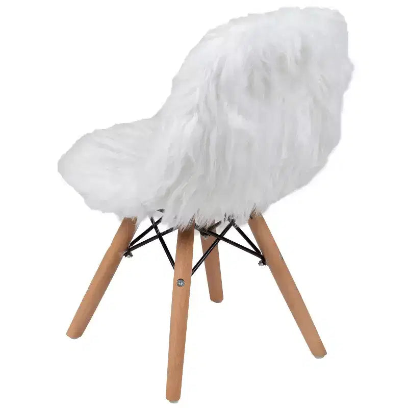 Emma and Oliver Sillón decorativo infantil de pelo sintético con diseño de perro, paquete de 4 unidades - Silla de escritorio - Silla para sala de juegos