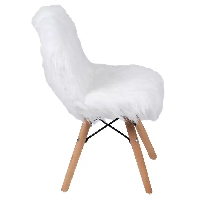 Emma and Oliver Sillón decorativo infantil de pelo sintético con diseño de perro, paquete de 4 unidades - Silla de escritorio - Silla para sala de juegos