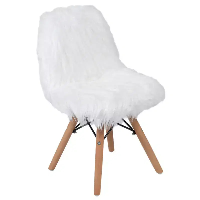 Emma and Oliver Sillón decorativo infantil de pelo sintético con diseño de perro, paquete de 4 unidades - Silla de escritorio - Silla para sala de juegos
