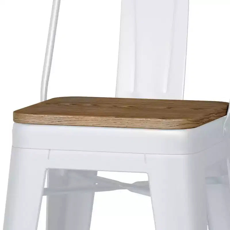 Juego de 4 taburetes de bar Josephine de 24" de metal y madera a la altura de la encimera - WyndenHall