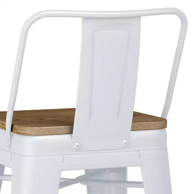 Juego de 4 taburetes de bar Josephine de 24" de metal y madera a la altura de la encimera - WyndenHall