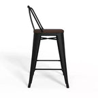 Juego de 4 taburetes de bar Josephine de 24" de metal y madera a la altura de la encimera - WyndenHall
