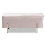 Banco de Almacenamiento Rockwell Velvet Metal - Baxton Studio