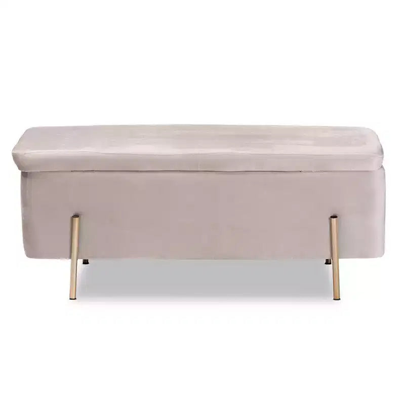 Banco de Almacenamiento Rockwell Velvet Metal - Baxton Studio