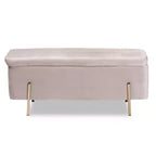 Banco de Almacenamiento Rockwell Velvet Metal - Baxton Studio