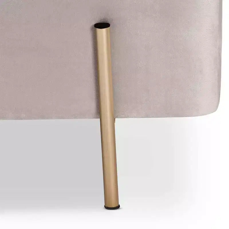 Banco de Almacenamiento Rockwell Velvet Metal - Baxton Studio