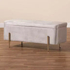 Banco de Almacenamiento Rockwell Velvet Metal - Baxton Studio