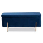 Banco de Almacenamiento Rockwell Velvet Metal - Baxton Studio