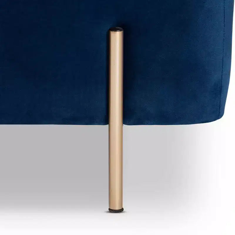 Banco de Almacenamiento Rockwell Velvet Metal - Baxton Studio