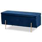 Banco de Almacenamiento Rockwell Velvet Metal - Baxton Studio