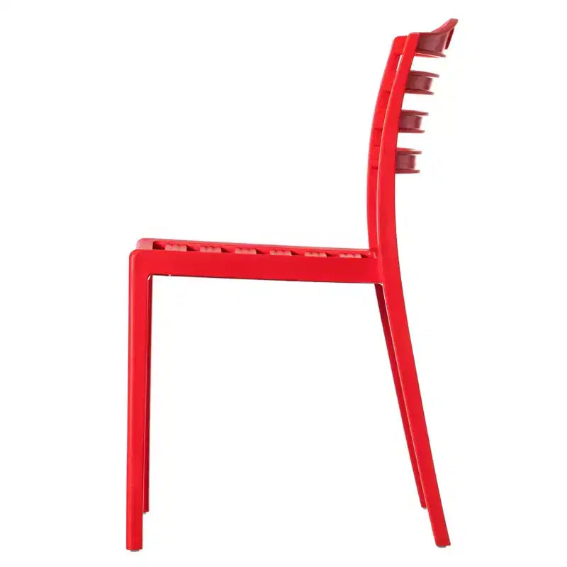 Silla de comedor moderna de plástico Fabulaxe con diseño de respaldo de escalera