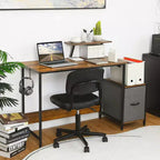 Costway Escritorio de ordenador, mesa de trabajo para oficina en casa con estante y soporte de almacenamiento móvil