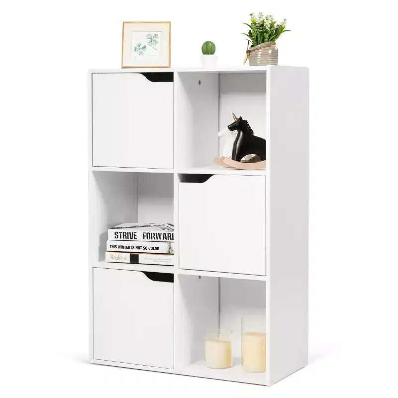 Costway Estantería de 6 cubos, estante de almacenamiento de madera, estantería divisora de ambientes, organización