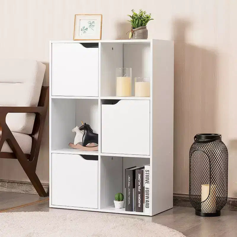 Costway Estantería de 6 cubos, estante de almacenamiento de madera, estantería divisora de ambientes, organización