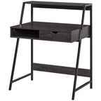 Escritorio HOMCOM para oficina en casa, escritorio para computadora para espacios pequeños, mesa de estudio con cajón y estantes de almacenamiento