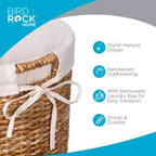 Cesto de ropa sucia BirdRock Home Seagrass con forro - Natural