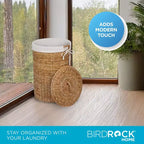 Cesto de ropa sucia BirdRock Home Seagrass con forro - Natural