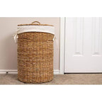 Cesto de ropa sucia BirdRock Home Seagrass con forro - Natural