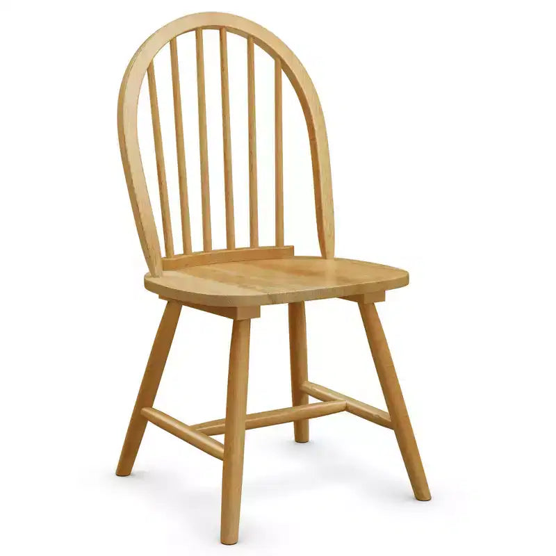 Costway Juego de 4 sillas laterales de comedor Windsor vintage, cocina con respaldo de huso de madera, natural