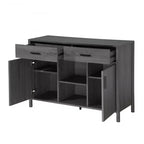 FC Design Aparador con Alacena de Almacenamiento de 47W, Armario Auxiliar para Comedor, Mesa Buffet con Dos Alacenas y Cajones