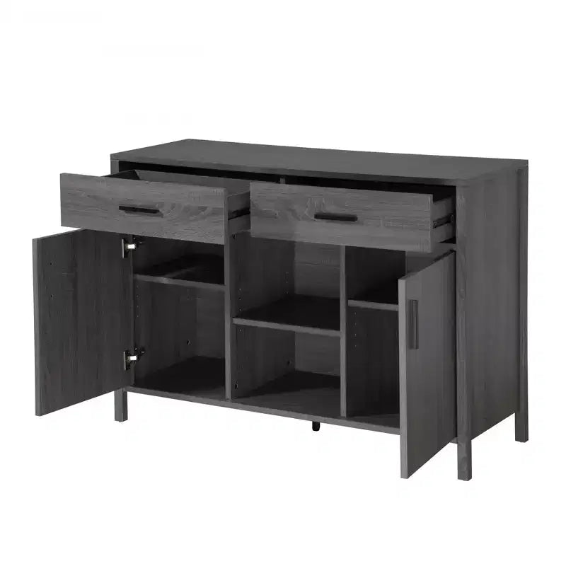 FC Design Aparador con Alacena de Almacenamiento de 47W, Armario Auxiliar para Comedor, Mesa Buffet con Dos Alacenas y Cajones