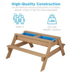 Mesa de picnic 3 en 1 para niños de Best Choice Products, para actividades al aire libre con arena y agua, con sombrilla