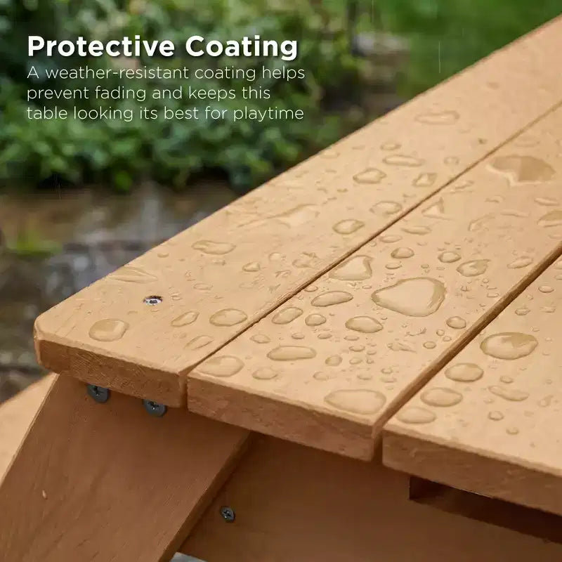 Mesa de picnic 3 en 1 para niños de Best Choice Products, para actividades al aire libre con arena y agua, con sombrilla