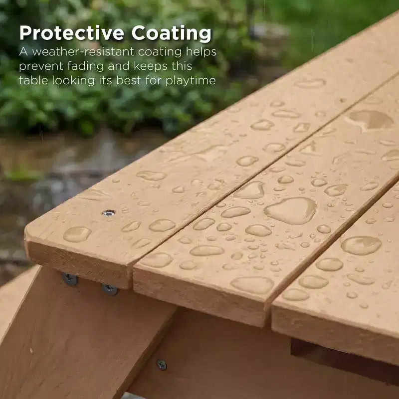 Mesa de picnic 3 en 1 para niños de Best Choice Products, para actividades al aire libre con arena y agua, con sombrilla