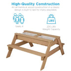 Mesa de picnic 3 en 1 para niños de Best Choice Products, para actividades al aire libre con arena y agua, con sombrilla