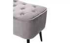 Puf curvo tapizado BirdRock Home - Taburete de terciopelo para pies - Gris