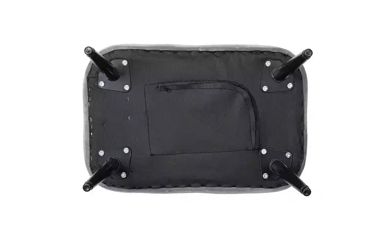 Puf curvo tapizado BirdRock Home - Taburete de terciopelo para pies - Gris