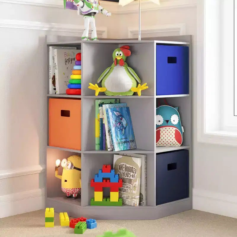 Armario RiverRidge Kids' Corner Playroom con 6 compartimentos de almacenamiento de juguetes y 3 estantes en ángulo