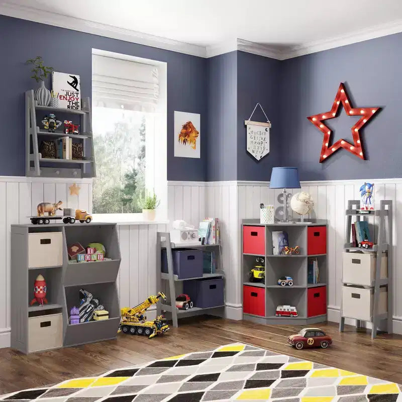 Armario RiverRidge Kids' Corner Playroom con 6 compartimentos de almacenamiento de juguetes y 3 estantes en ángulo