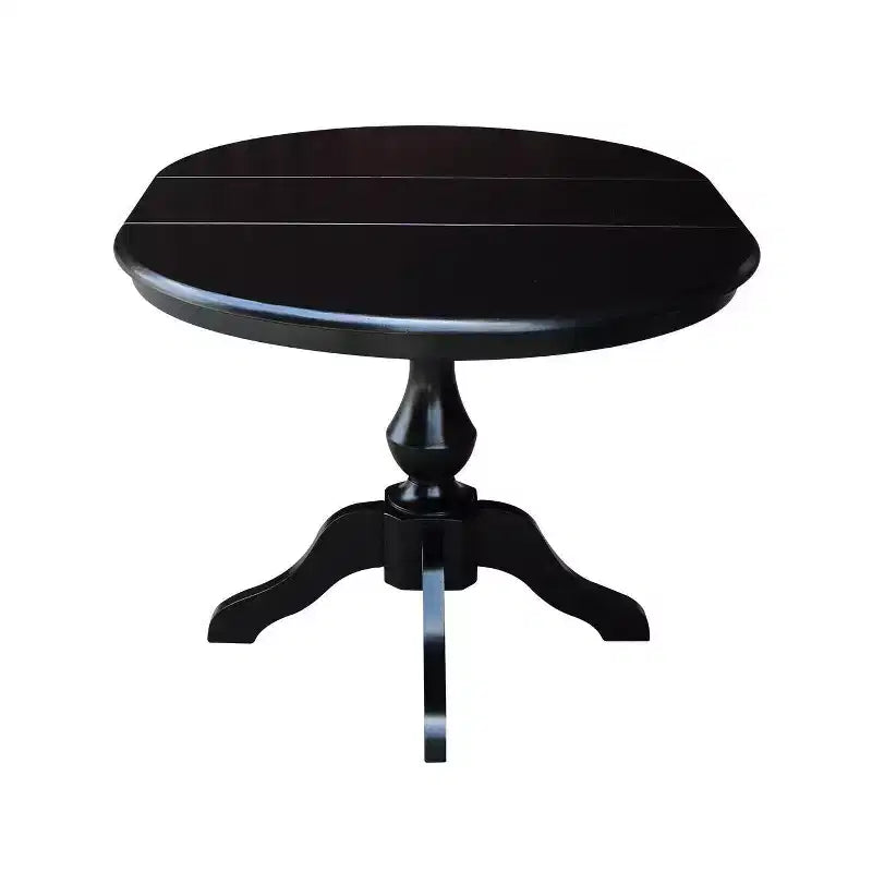 Mesa de comedor de pedestal Kent Round Top de 36 pulgadas con 12 hojas - International Concepts
