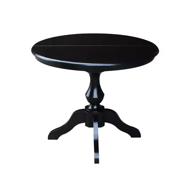 Mesa de comedor de pedestal Kent Round Top de 36 pulgadas con 12 hojas - International Concepts