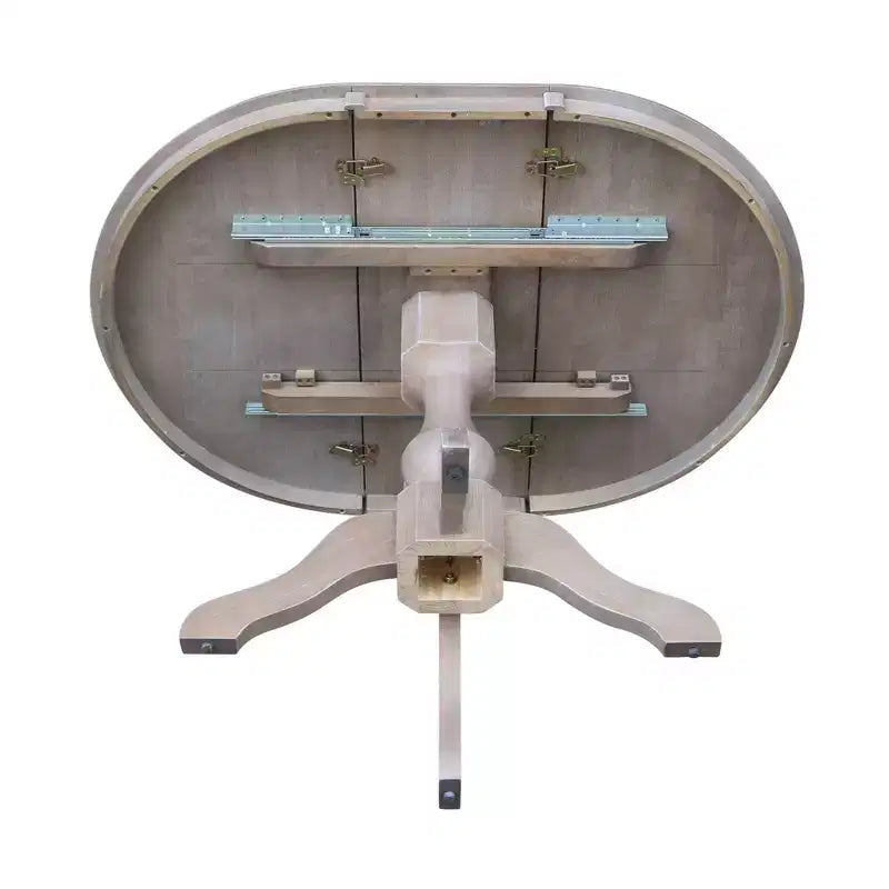 Mesa de comedor de pedestal Kent Round Top de 36 pulgadas con 12 hojas - International Concepts