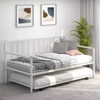 Costway Sofá Cama Nido de Metal Individual con Ruedas Marco Resistente Juego de Sofá Cama