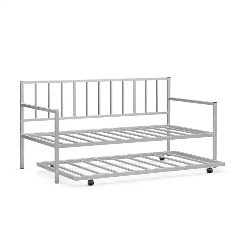 Costway Sofá Cama Nido de Metal Individual con Ruedas Marco Resistente Juego de Sofá Cama