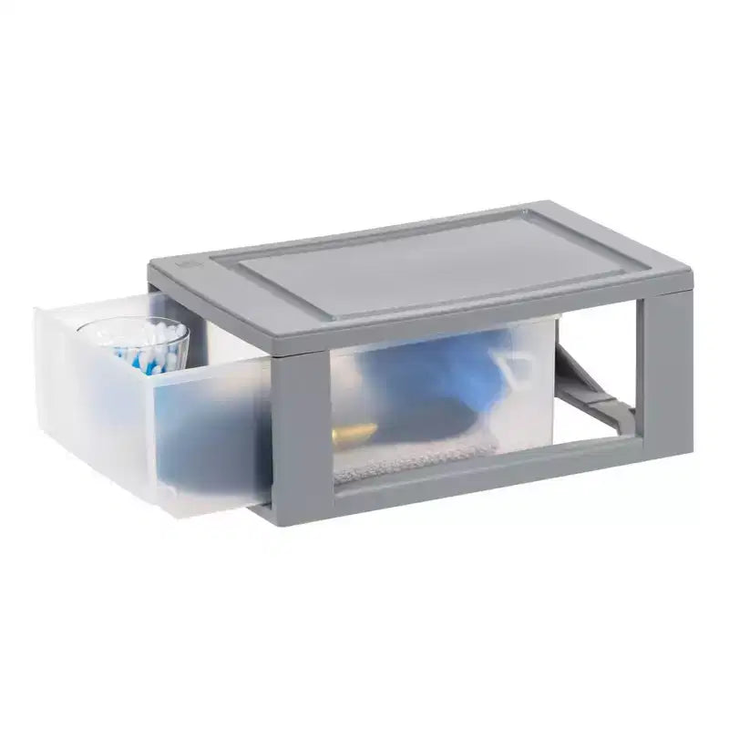 Cajonera organizadora apilable compacta IRIS con puertas transparentes