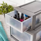 Cajonera organizadora apilable compacta IRIS con puertas transparentes