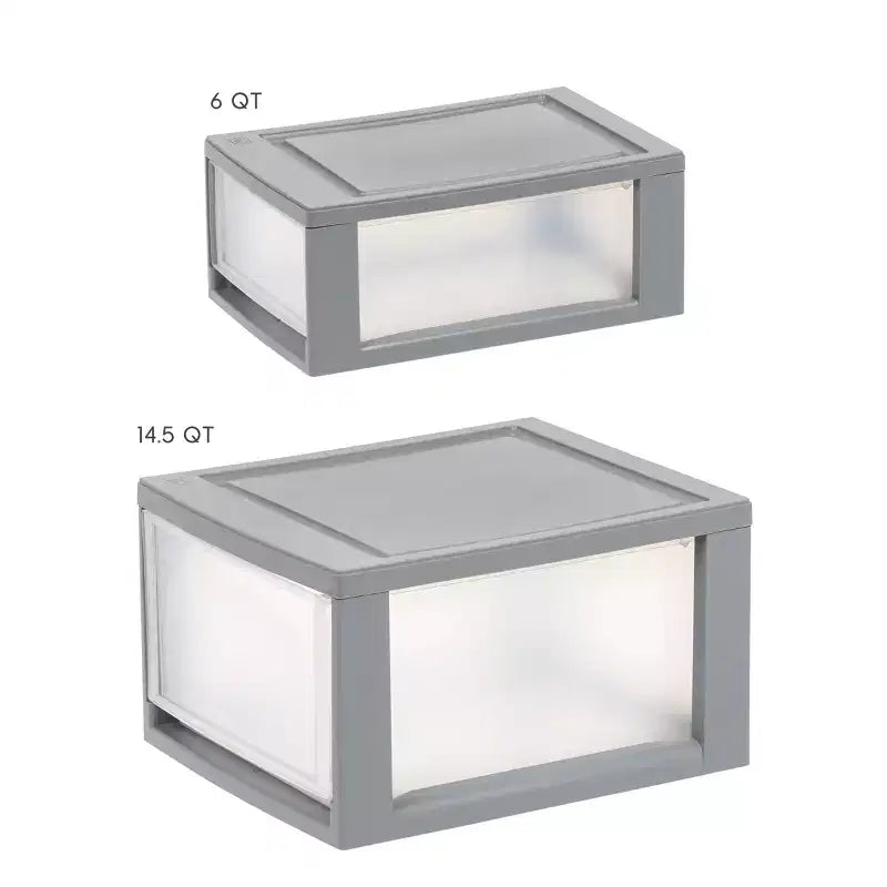 Cajonera organizadora apilable compacta IRIS con puertas transparentes