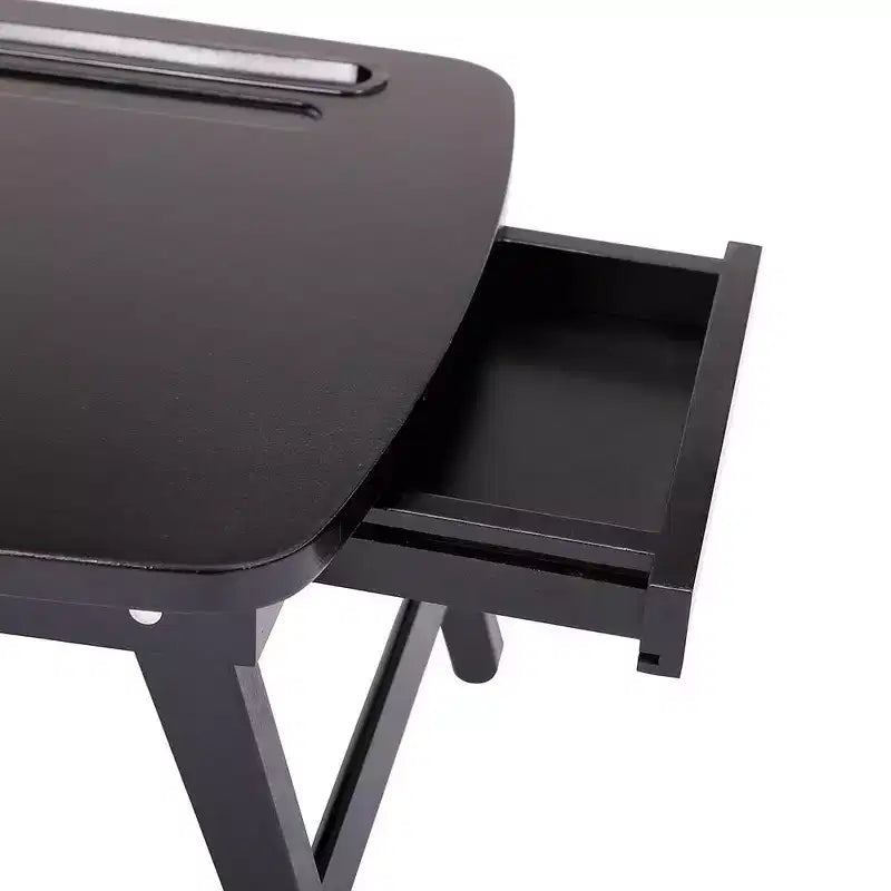 Escritorio portátil BirdRock Home para sentarse o pararse con cajón de almacenamiento y ranura para dispositivos multimedia - Espresso
