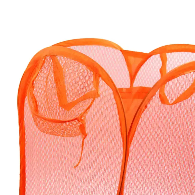 Unique Bargains Bolsa de malla plegable para ropa sucia Cesto de ropa Organizador Naranja 19.68 Altura